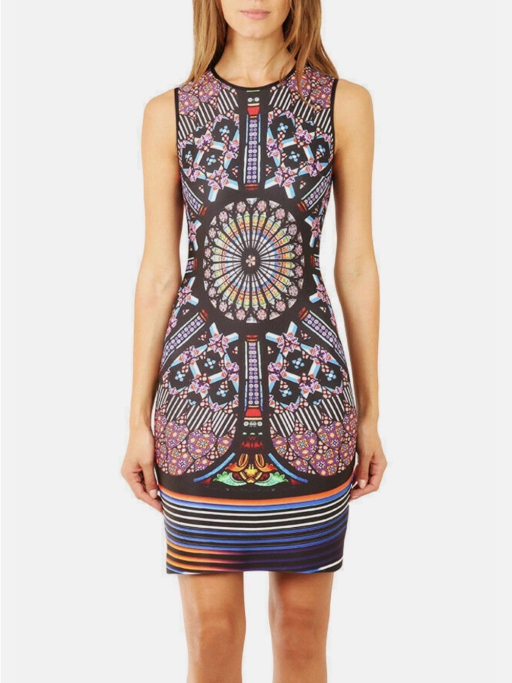 Clover Canyon Stained Glass Sleeveless Bodycon Dress. Size 6